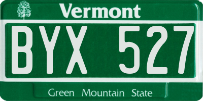 VT license plate BYX527