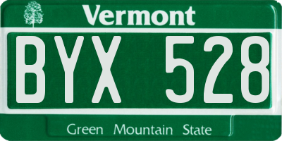 VT license plate BYX528