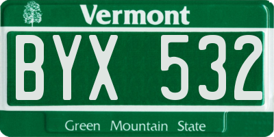 VT license plate BYX532