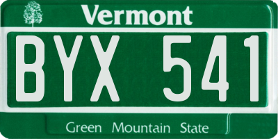 VT license plate BYX541