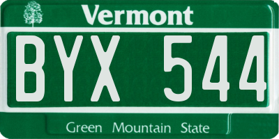 VT license plate BYX544