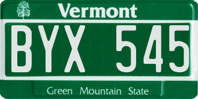 VT license plate BYX545