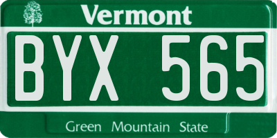 VT license plate BYX565