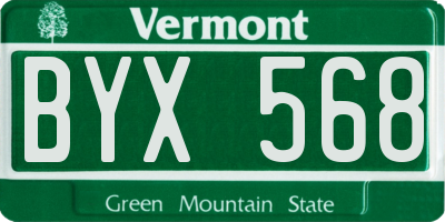 VT license plate BYX568