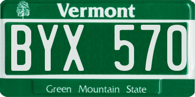 VT license plate BYX570