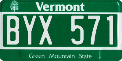VT license plate BYX571