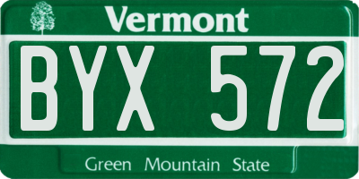 VT license plate BYX572