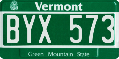 VT license plate BYX573