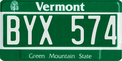 VT license plate BYX574