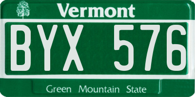 VT license plate BYX576