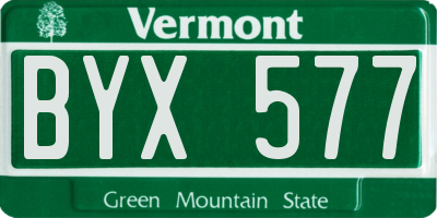 VT license plate BYX577