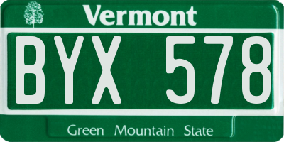 VT license plate BYX578