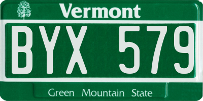 VT license plate BYX579