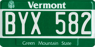VT license plate BYX582