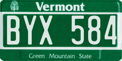 VT license plate BYX584
