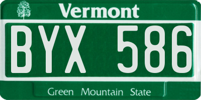 VT license plate BYX586