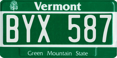 VT license plate BYX587