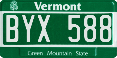 VT license plate BYX588