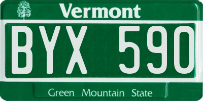 VT license plate BYX590