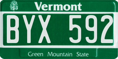 VT license plate BYX592