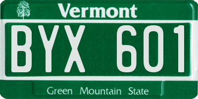 VT license plate BYX601