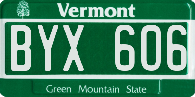 VT license plate BYX606