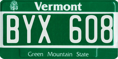 VT license plate BYX608