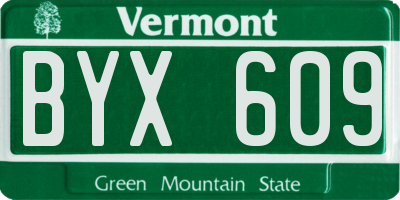 VT license plate BYX609