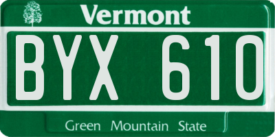 VT license plate BYX610