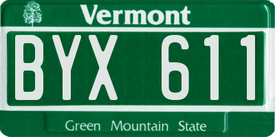 VT license plate BYX611