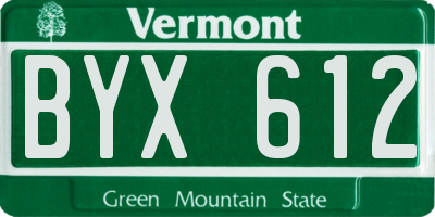 VT license plate BYX612