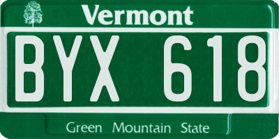 VT license plate BYX618