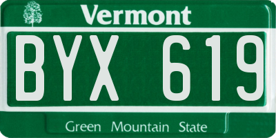 VT license plate BYX619