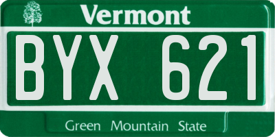 VT license plate BYX621