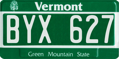VT license plate BYX627