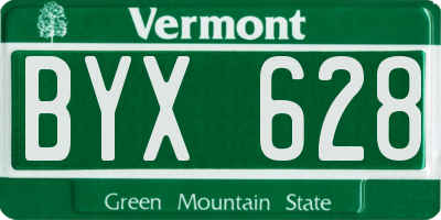 VT license plate BYX628