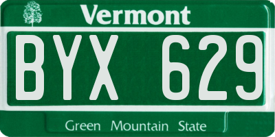 VT license plate BYX629