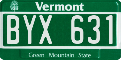 VT license plate BYX631