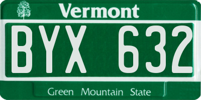 VT license plate BYX632