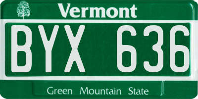 VT license plate BYX636