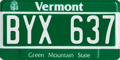 VT license plate BYX637