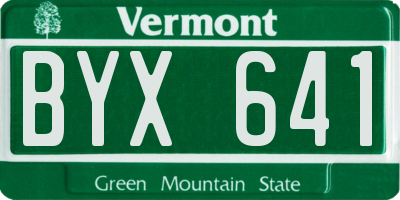 VT license plate BYX641