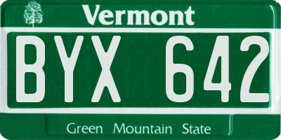 VT license plate BYX642