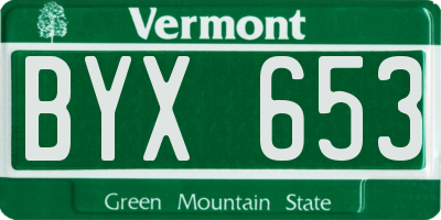 VT license plate BYX653