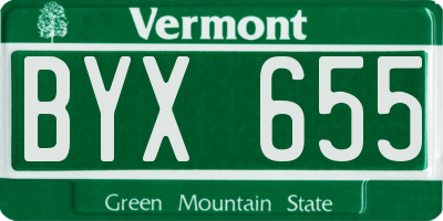 VT license plate BYX655