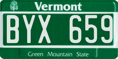 VT license plate BYX659