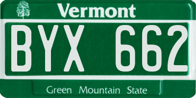 VT license plate BYX662