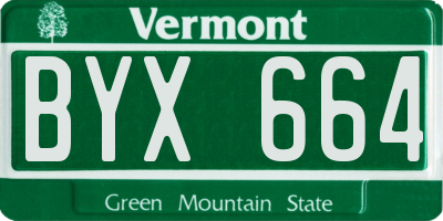 VT license plate BYX664