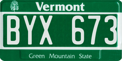 VT license plate BYX673
