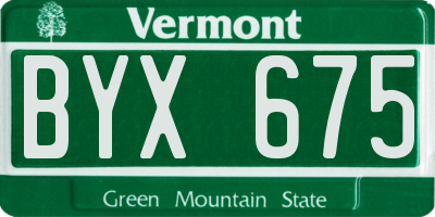 VT license plate BYX675